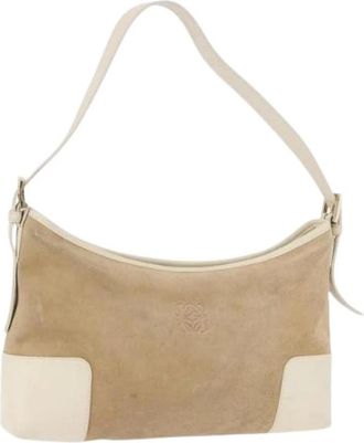 Loewe Pre-owned Shoulder Bag - Dames - Vintage Schoudertas - Beige - ONE Size - Leer - Vintage