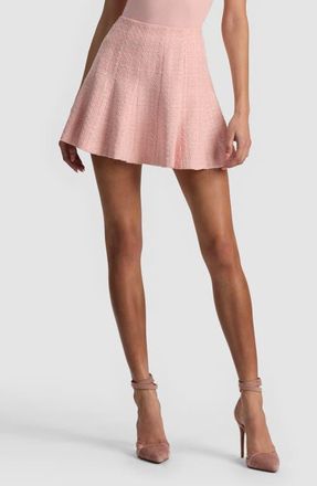 Alice & Olivia Zona High Waist Godet Miniskirt in English Rose at Nordstrom, Size 14
