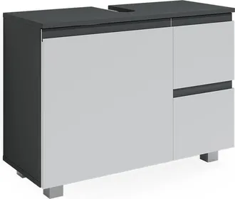 Vicco Mueble Bajo Lavabo J-shape, Antracita/blanco, 80 X 60.8 Cm Vicco