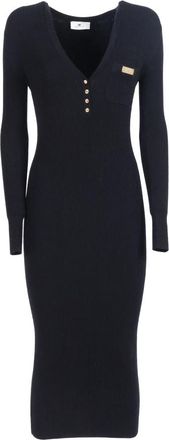 Elisabetta Franchi Abito di Maglia - Dames - Kleedjes - Zwart - L - Kleedjes