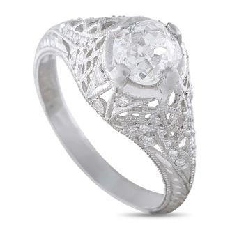 Luxury Bazaar Antique Platinum 0.93ct Diamond Ring MF14-080426