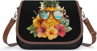 Generic Eyeglasses Pineapple Crossbody Bags for Women Shoulder Messenger Bag Purse Handbags