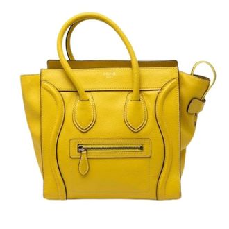 Celine Pre-owned Handbags, female, Yellow, Size: ONE SIZE Pre-owned Micro Luggage Tote