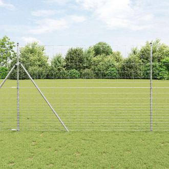 Berkfield Home Field Fence 1.6x25 m Galvanised Steel in Silver