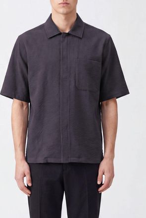 Herno Camicia casual a maniche corte con collo francese e tasche a toppa