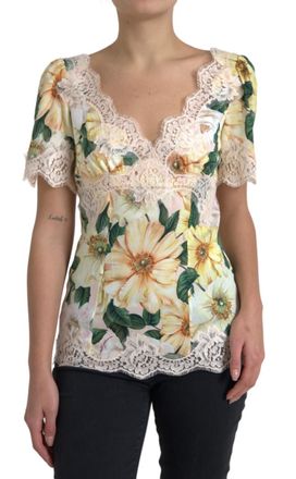 Dolce & Gabbana Florale Kant Rand Top