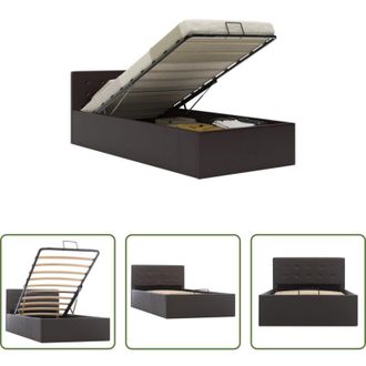 vidaXL Letto con contenitore - Giroletto con Contenitore Idraulico Grigio Similpelle 100x200cm