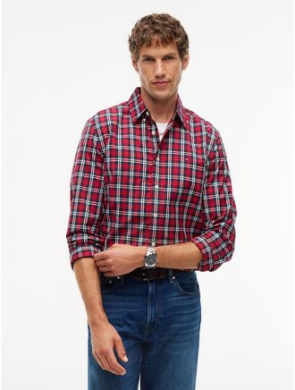 Tommy Hilfiger Mens Regular Fit Check Shirt - Red - XXL
