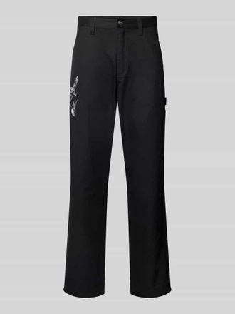 Carhartt Work in Progress Regular Fit Hose mit Motiv-Stitching Modell DUCKS in Black, Gr&ouml;&szlig;e S