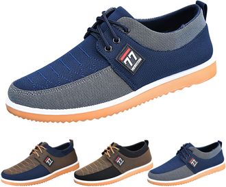 Generic Mens Lace Up Work Shoes Casual Board Shoes Classic Fashion Dress Business Sneakers Lightweight Breathable Walking Shoe Outdoor Slip-Resistance Driving