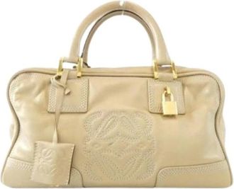 Loewe Pre-owned Handbag - Dames - Vintage Handtas - Beige - ONE Size - Leer - Vintage
