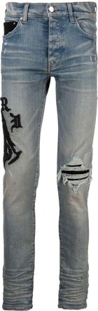 Amiri Jeans skinny con ricamo - Blu