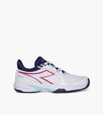 Diadora Womens Trofeo 2 Ag Pickleball Shoe In White/ Blueprint/ Pink Yarrow