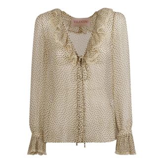 Valentino Garavani Blouses, female, Beige, Size: S Valentino Garavani Shirts