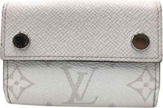 Louis Vuitton Pre-owned Wallets, female, White, Size: ONE SIZE Pre-owned Discovery Compact Wallet Taiga Lama PVC Wallet