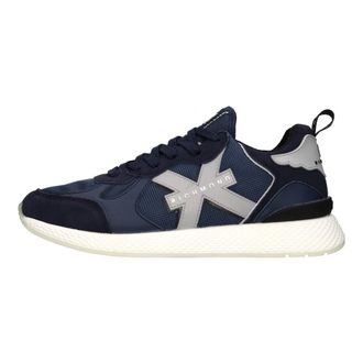John Richmond Su&egrave;de- Eco-leer en Stoffen Sneakers - Heren - Sneakers - Blauw - 42 EU - Leer - Schoenen