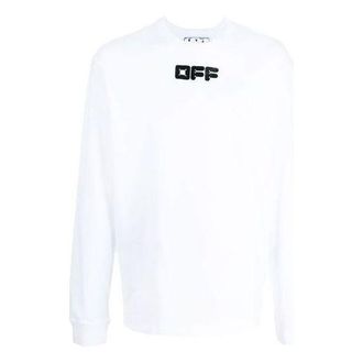 Off-white Mens Off-White FW21 Logo Printing Long Sleeves Loose Fit White OMAB064F21JER0050110