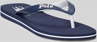 Polo Ralph Lauren Flip Flops mit Logo Detail in Marine, Gr&ouml;&szlig;e 41