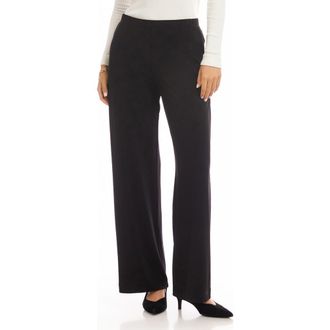 Karen Kane Travel Jersey Wide Leg Pants in Black at Nordstrom, Size Medium P