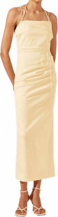 Shona Joy Lani Draped Cross Back Midi Dress In Vanilla