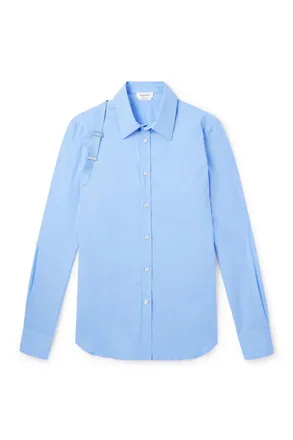 Alexander McQueen Slim-Fit Harness-Detailed Stretch-Cotton Shirt
