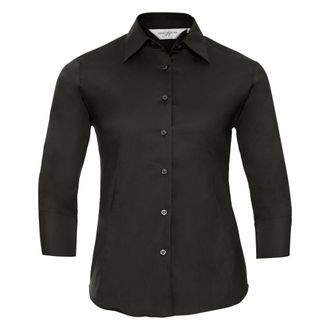 Russell Athletic Russell Collectie Dames/Dames 3/4 Mouw Easy Care Gevoelig overhemd (Zwart)
