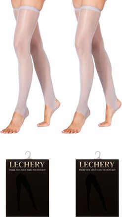 Lechery 2 Pairs of Glossy Stirrup Thigh Highs in Grey at Nordstrom, Size Small