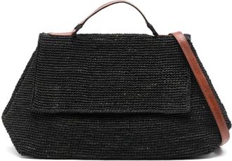 Ibeliv Lahady raffia tote bag - women - Calf Leather/Raffia - OS - Black