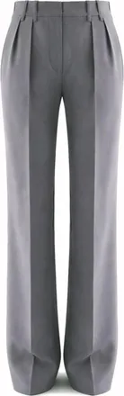 Jil Sander Pantaloni a gamba larga con pieghe a vita alta - - Trousers - Donna - Grigio - M