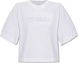 Off-white Losvallend cropped t-shirt - Dames - T-shirts - Wit - M - Katoen - Tops