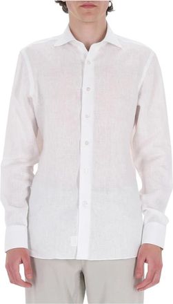 Borriello Linen Shirt - Heren - Casual Overhemden - Wit - 2XL - Linnen - Overhemden