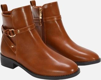 XY London Womens XY London Womens/Ladies Mollie Low Block Heel Ankle Boots - Brown - Size: 4