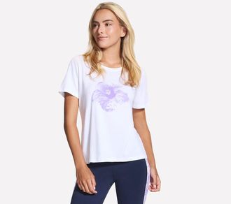 Skechers T-Shirt SKECHERS Womens T- Shirt, Damen, Gr. XXL (50/52), wei&szlig;, Obermaterial: 94% Baumwolle, 6% Elasthan, Shirts T-Shirt, f&uuml;r Erwachsene, sportlicher 