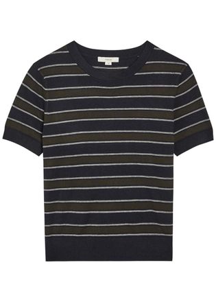 Vince Striped Cotton and Cashmere-blend T-shirt - Stripe - S (UK8-10 / S)