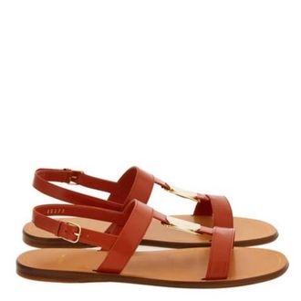Ferragamo Vida Nappa Flat Sandals, Size 7 C