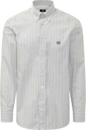 Etro Gestreepte Button-Down Overhemd - Heren - Casual Overhemden - Veelkleurig - L - Katoen - Overhemden