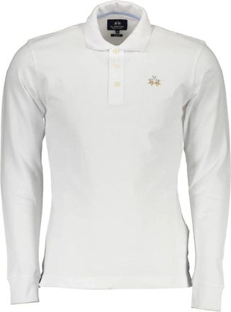 La Martina Lange Mouw Polo Shirt - Heren - Polos - Wit - 2XL - Katoen - Tops