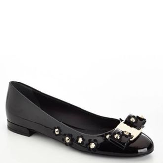 Ferragamo Patent Leather Varina Ballet Flats, Size 7 C