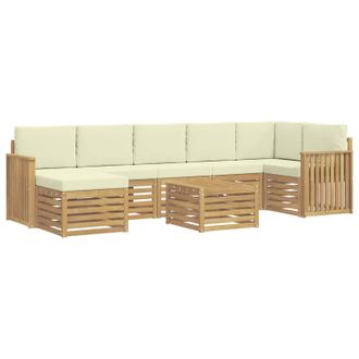 vidaXL Conjunto De Sof&aacute;s De Exterior 8 Pcs Blanco Y Crema Vidaxl
