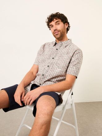 Fat Face FatFace Washed Black Short Sleeve Floral Block Print Shirt