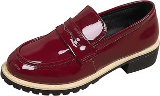 Generic Wine Women S Fashion Shoes with Solid Color and Versatile Style for Fall and Winter Comfort