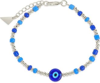 Sterling Forever Sibyl Enamel Evil Eye Bead Bracelet