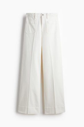 H&M Wide High Jeans in White at Nordstrom, Size 20