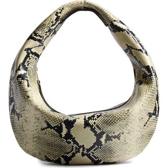 Khaite Medium Olivia Snakeskin Embossed Leather Hobo Bag in Natural 121 at Nordstrom