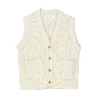 Skall Studio Cardigans, female, Beige, Size: S White Sun Vest