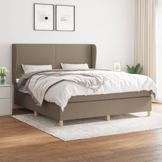vidaXL Vidaxl - Cama Box Spring Con Colch&oacute;n Tela Gris Taupe 180x200 Cm