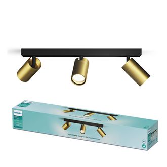 Philips Foco De Techo Philips Idris Metal Oro Y Negro Ip44
