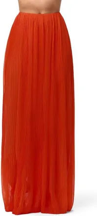 Naked Wardrobe Pliss&eacute; Wide Leg Pants in Tangerine at Nordstrom, Size X-Small