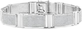 Pompeii3 5.66Ct Mens Diamond 8.5 Bracelet Silver 25 Grams 12mm Wide