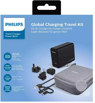 Philips Adaptador De Viaje Philips Dlp5751t 5000 Mah 18w Usb Doble